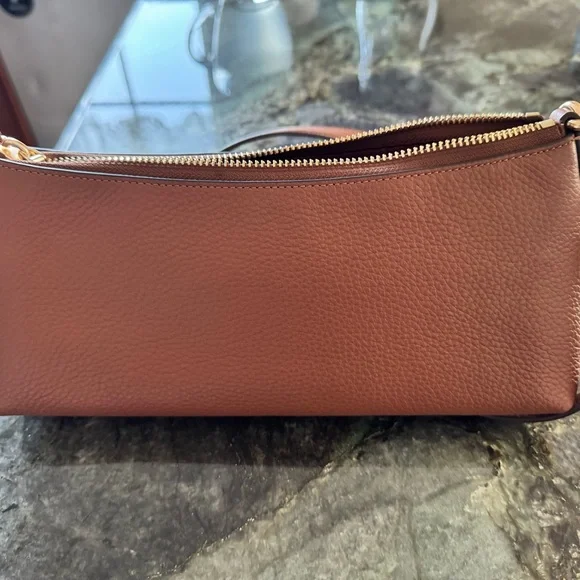 Coach Charlotte Brown Leather Crossbody Bag with Rainbow Chain - Picture 3 of 3